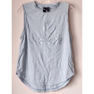Adidas Women's Loose Fit Sleeveless Tank Top Light Blue Size Small Workout A0129